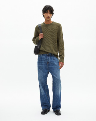 Khaki openwork sweater