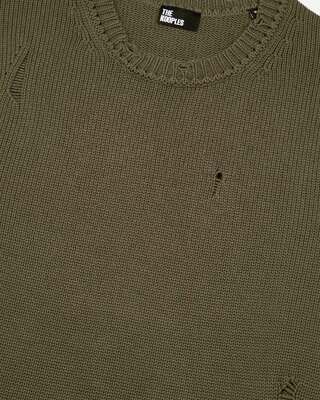 Khaki openwork sweater