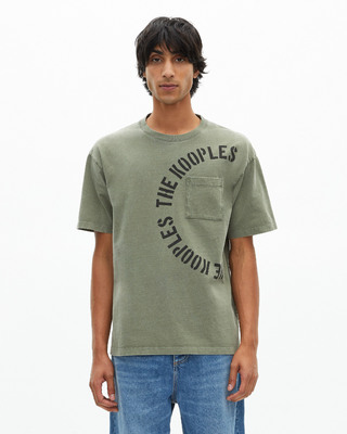 T-shirt with khaki screen print