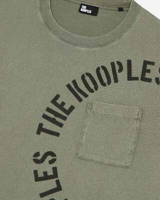 T-shirt with khaki screen print