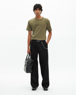 T-shirt with vintage khaki effect logo