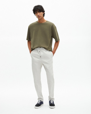 Mixed large plain khaki T-shirt