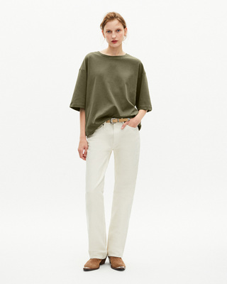 Mixed large plain khaki T-shirt