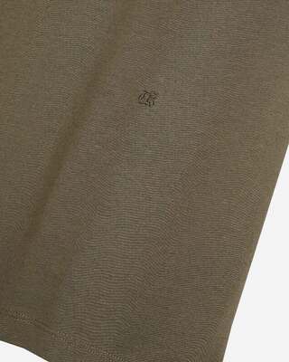 Mixed T-shirt, straight, plain khaki