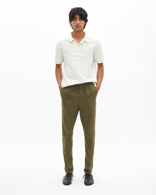 Straight khaki cotton pants