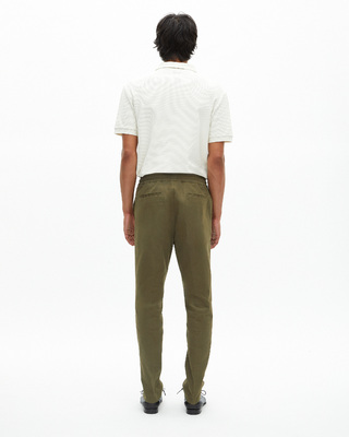 Straight khaki cotton pants