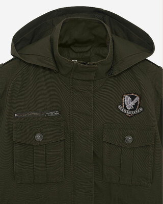 Khaki hooded parka