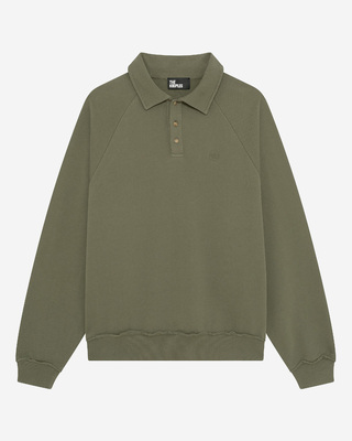 Khaki polo-neck sweatshirt
