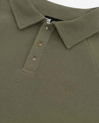 Khaki polo-neck sweatshirt