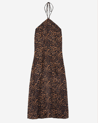 Leopard print sleeveless maxi dress