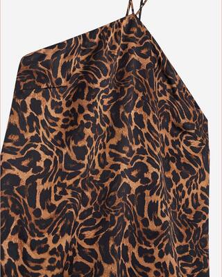 Leopard print sleeveless maxi dress