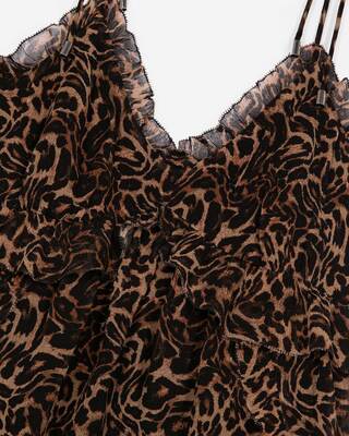 Top with leopard print ruffles