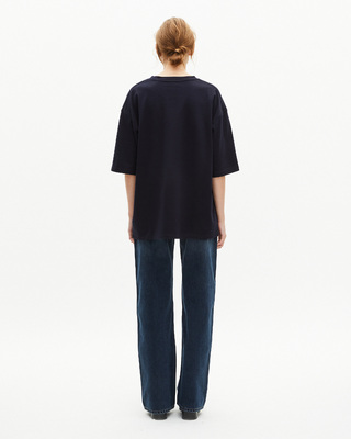 Mixed large plain navy blue T-shirt