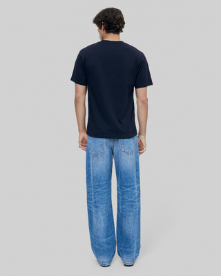 Mixed plain T-shirt navy blue