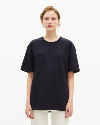 Mixed plain T-shirt navy blue