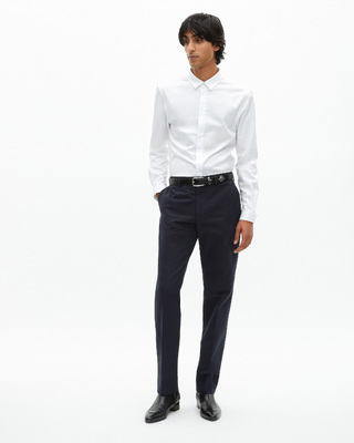 Navy blue straight suit pants