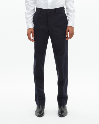 Navy blue straight suit pants