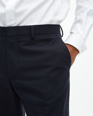 Navy blue straight suit pants