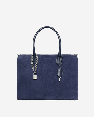 Ming L tote bag in navy suede