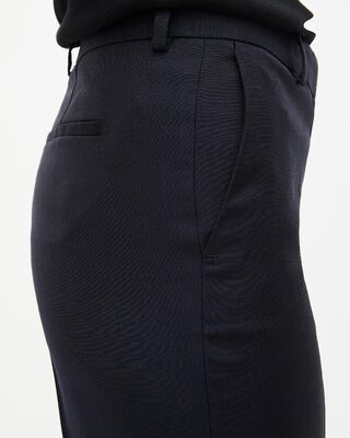 Navy blue slim-fit wool tailored trousers