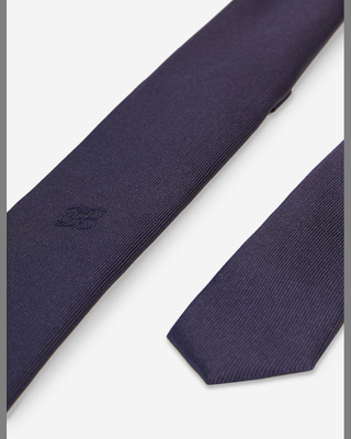 Navy blue silk tie