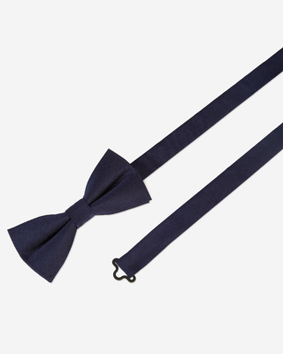 Black and navy silk bow tie
