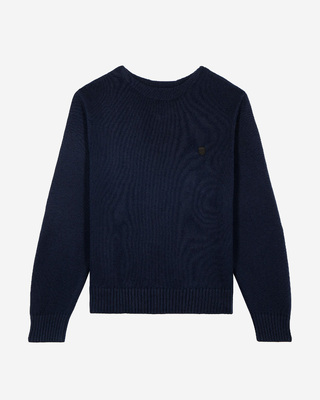 Navy boat-neck sweater