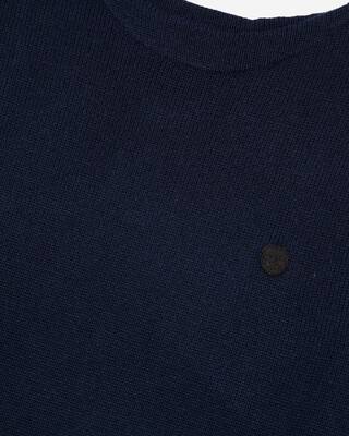 Navy boat-neck sweater