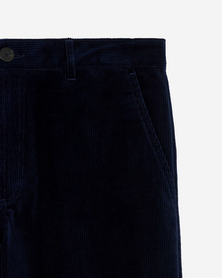 Navy corduroy wide-leg pants