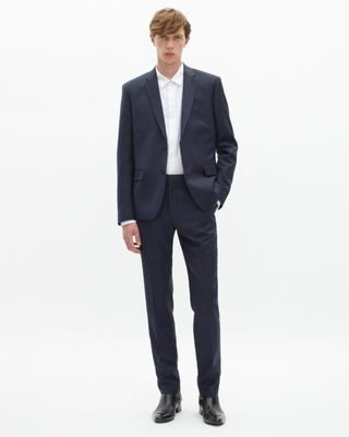 Navy wool suit jacket