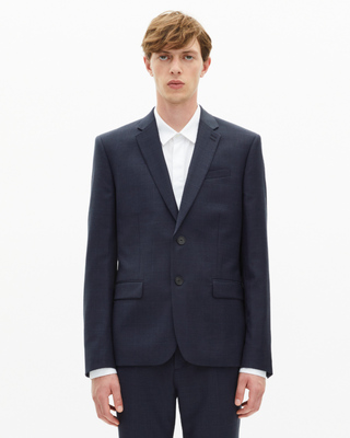 Navy wool suit jacket