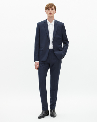 Slim-fit suit pants in navy wool