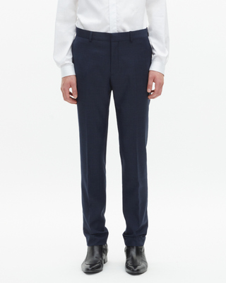 Slim-fit suit pants in navy wool