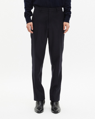 Navy straight-leg pants