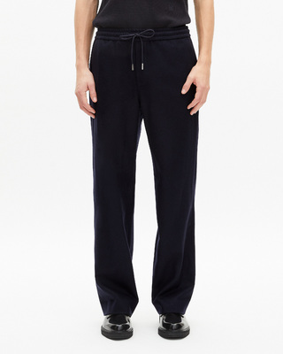 Wide-leg trousers in navy wool