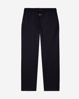 Wide-leg trousers in navy wool