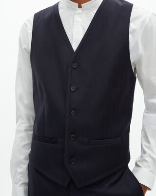 Navy blue wool suit vest