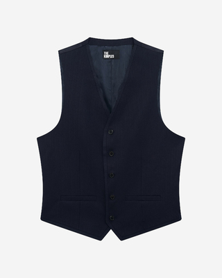 Navy blue wool suit vest