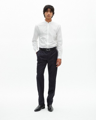 Slim-fit suit pants in navy wool