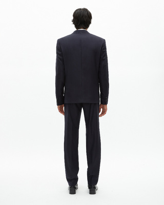 Navy blue wool suit jacket