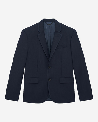 Navy blue wool suit jacket