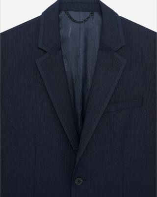 Navy blue wool suit jacket