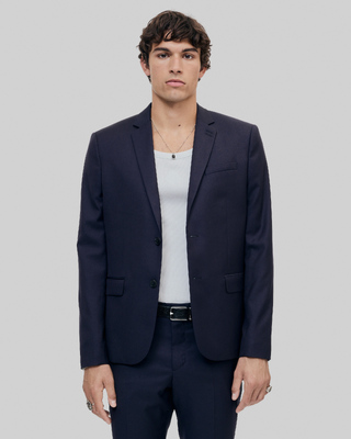 Straight-cut suit jacket in blue wool