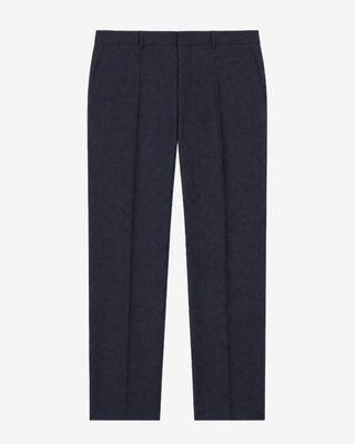 Fitted blue wool suit pants