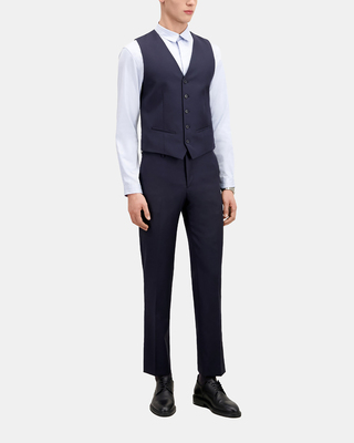 Navy blue wool suit vest