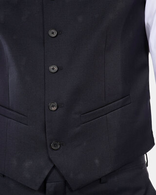 Navy blue wool suit vest