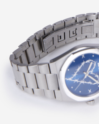 Watch with blue dial heart