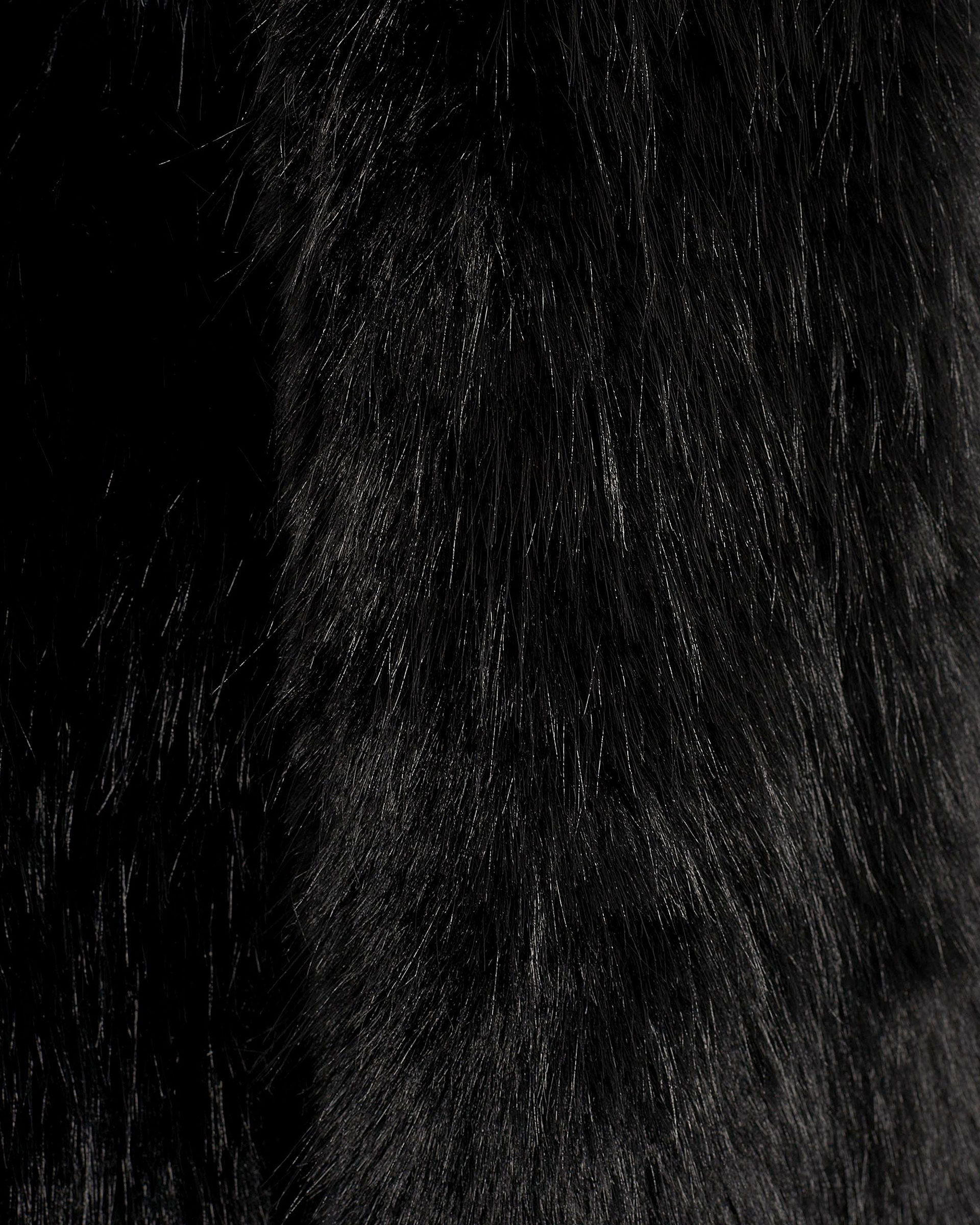 Black fur collar