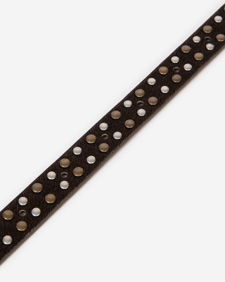 Slim brown leather belt