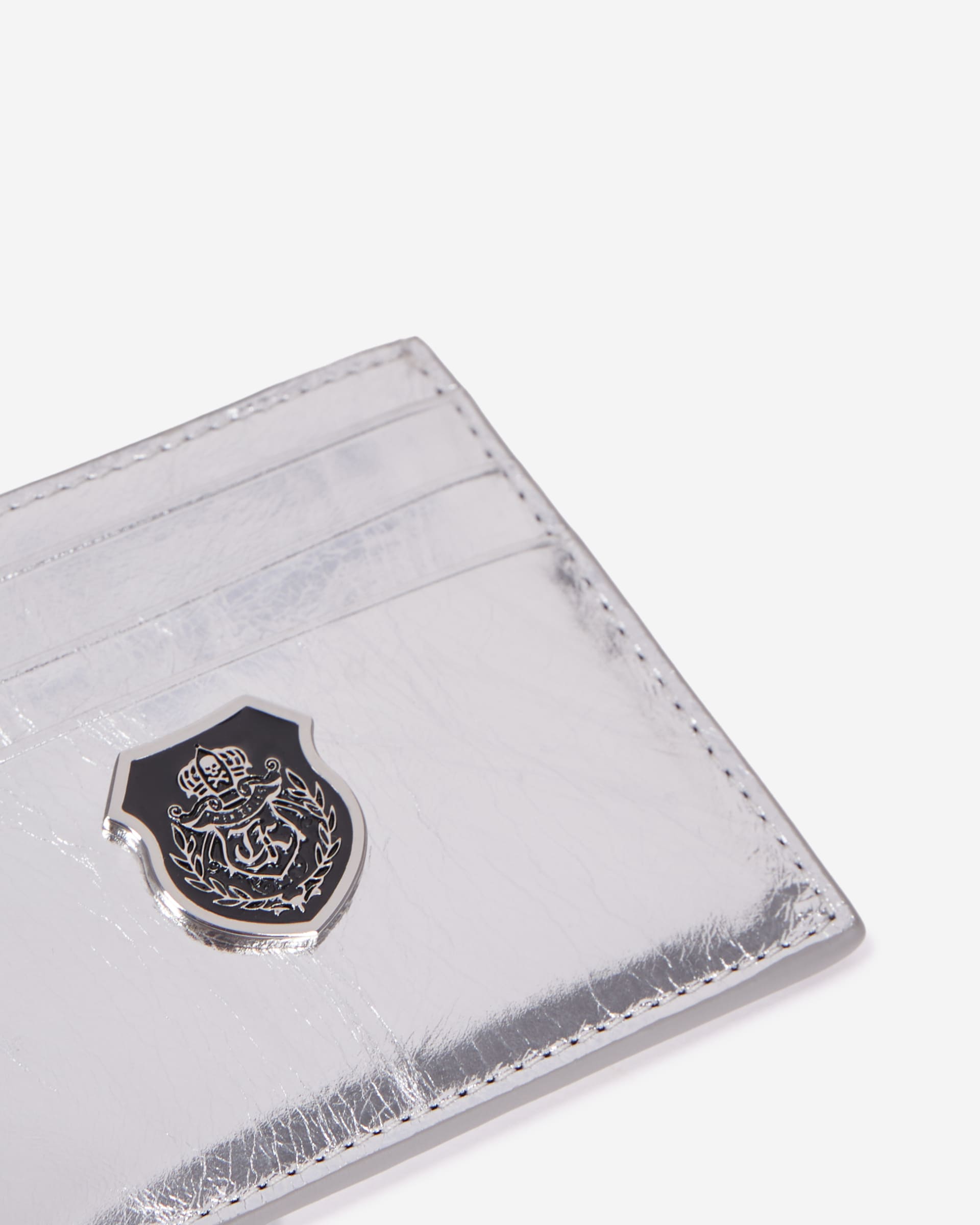 Blason silver leather card case